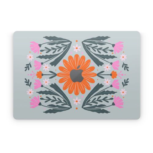 Pink and Orange Flowers Apple MacBook Skin