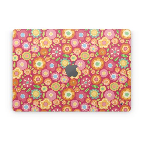 Flowers Squished Apple MacBook Skin