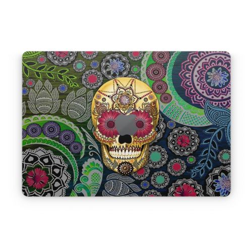Sugar Skull Paisley Apple MacBook Skin