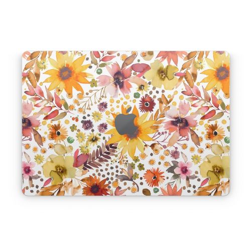 Summer Watercolor Sunflowers Apple MacBook Skin