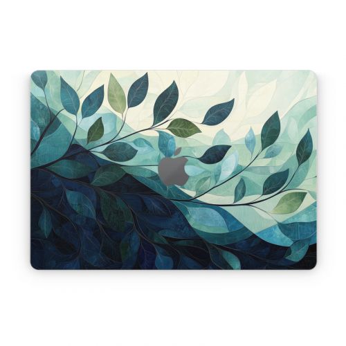 Teal and Indigo Apple MacBook Skin