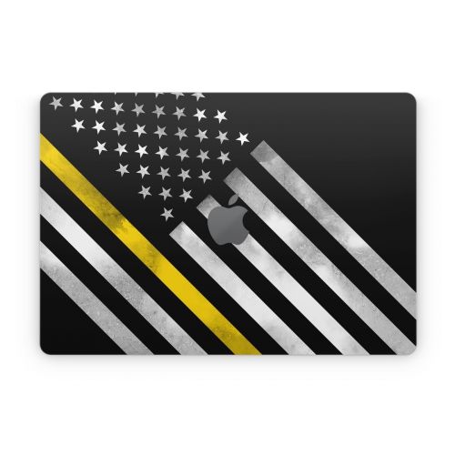 Thin Yellow Line Hero Apple MacBook Skin