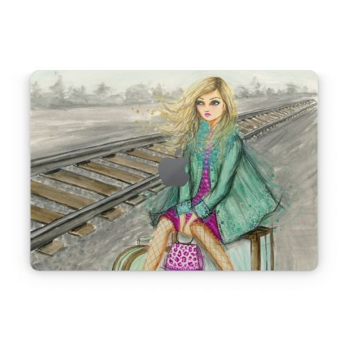 Lulu Waiting by the Train Tracks Apple MacBook Skin