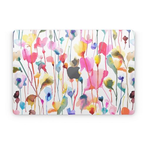 Watercolor Wild Flowers Apple MacBook Skin