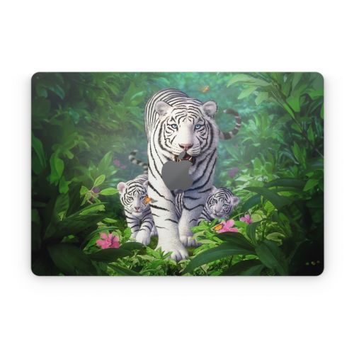 White Tigers Apple MacBook Skin