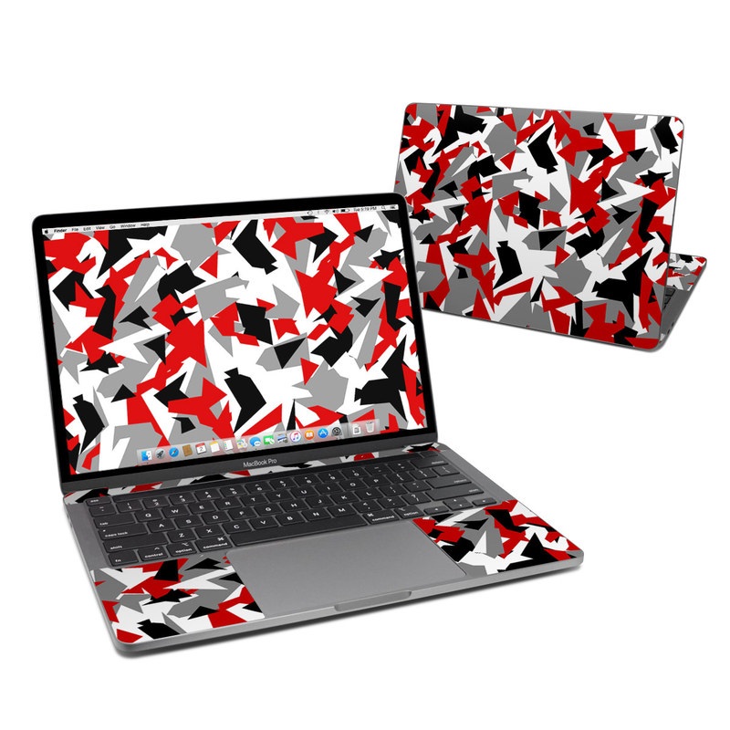 Apple MacBook Skin design of Red, Pattern, Font, Design, Textile, Carmine, Illustration, Flag, Crowd, with red, white, black, gray colors