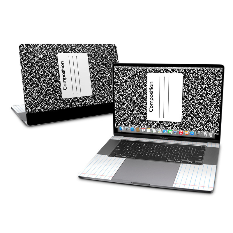 MacBook Pro 2019 16-inch Skin design of Text, Font, Line, Pattern, Black-and-white, Illustration, with black, gray, white colors
