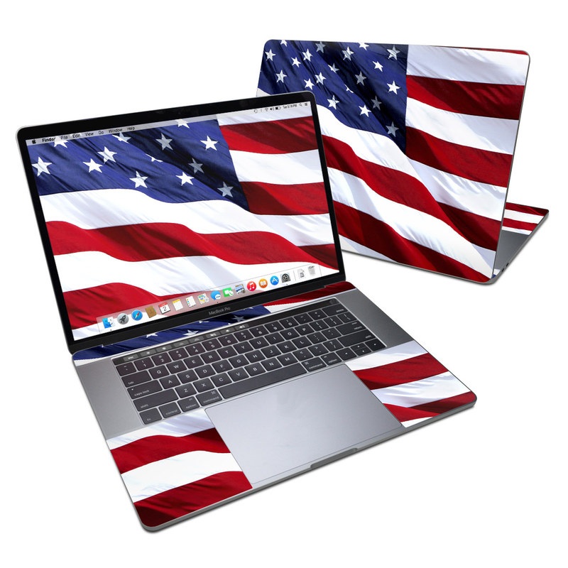 MacBook Pro 15-inch Skin design of Flag, Flag of the united states, Flag Day (USA), Veterans day, Memorial day, Holiday, Independence day, Event with red, blue, white colors