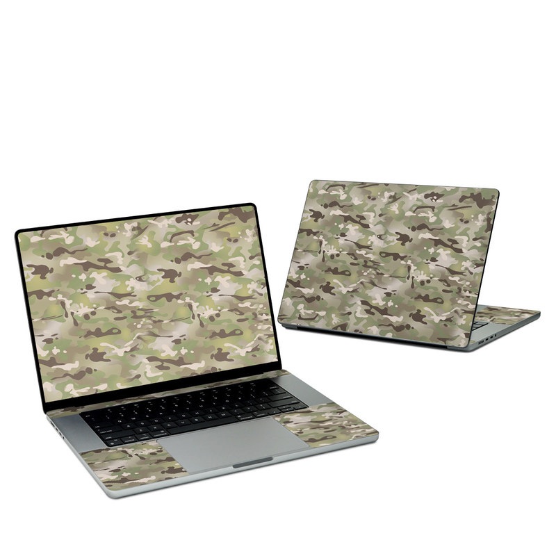 MacBook Pro 16-inch Skin design of Military camouflage, Camouflage, Pattern, Clothing, Uniform, Design, Military uniform, Bed sheet with gray, green, black, red colors