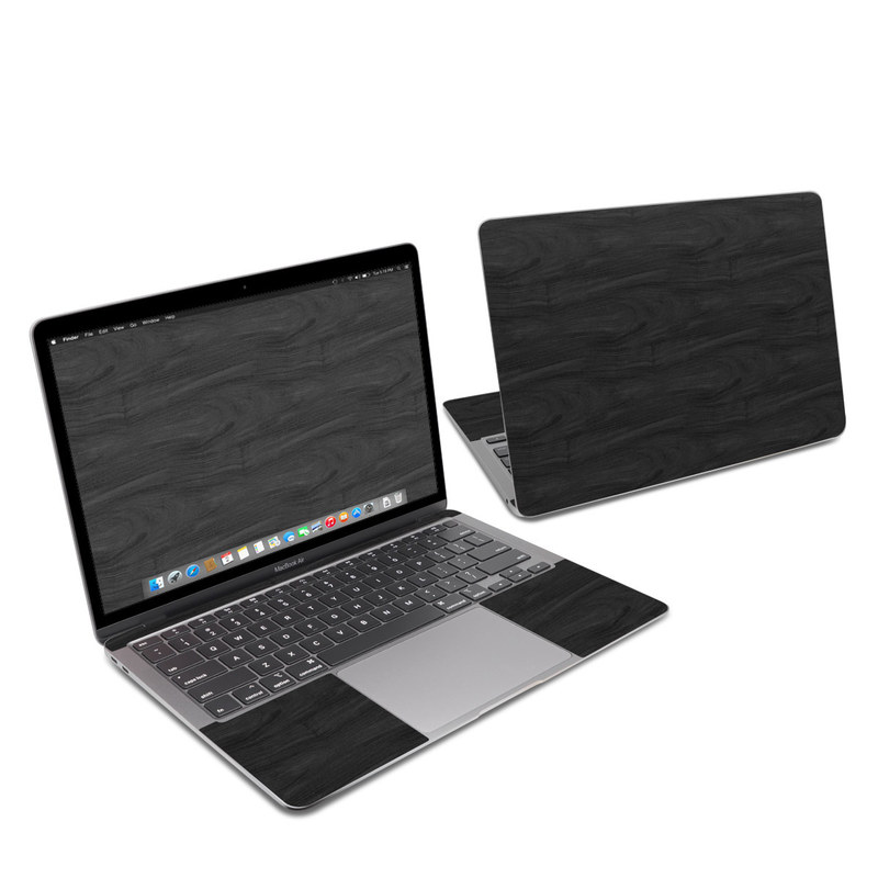 MacBook Air 13-inch M1 Skin design of Black, Brown, Wood, Grey, Flooring, Floor, Laminate flooring, Wood flooring, with black colors