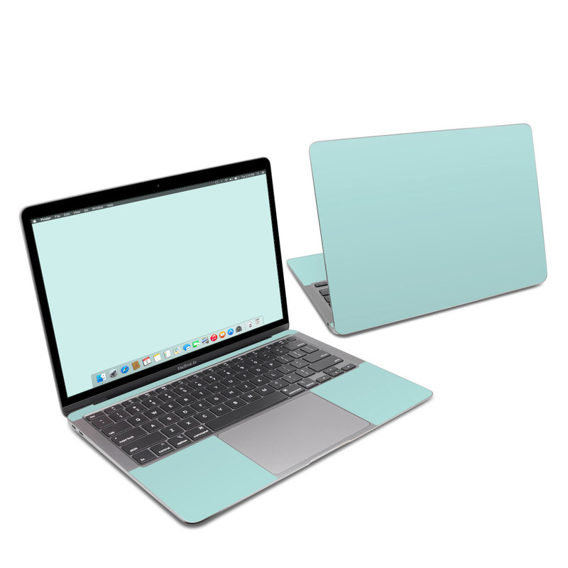 MacBook Air 13-inch Skin design of Green, Blue, Aqua, Turquoise, Teal, Azure, Text, Daytime, Yellow, Sky with blue colors