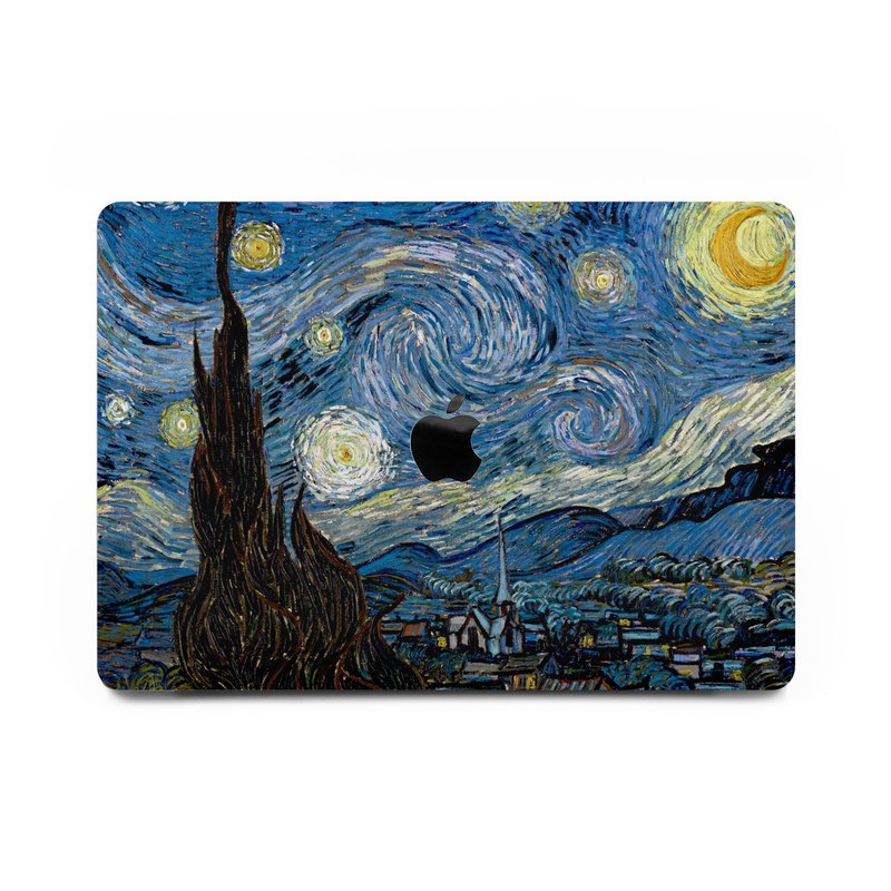 MacBook Pro 13-inch M2 Skin design of Painting, Purple, Art, Tree, Illustration, Organism, Watercolor paint, Space, Modern art, Plant, with gray, black, blue, green colors