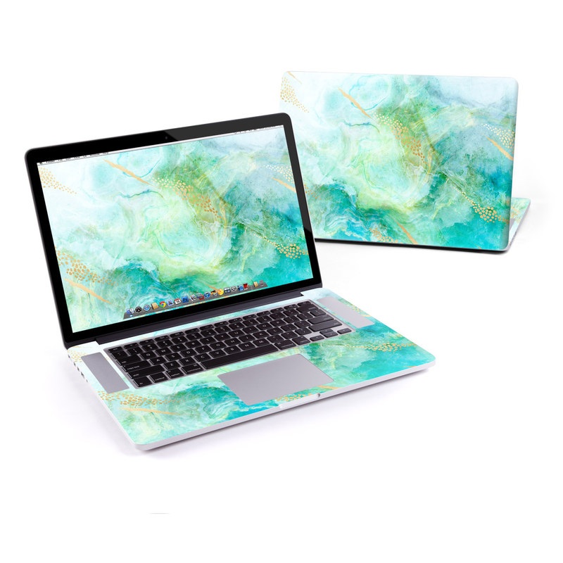 MacBook Pro Pre 2016 Retina 15-inch Skin design of Blue, Watercolor paint, Aqua, Line, Sky, Design, Pattern, Art, Illustration with blue, yellow, orange colors