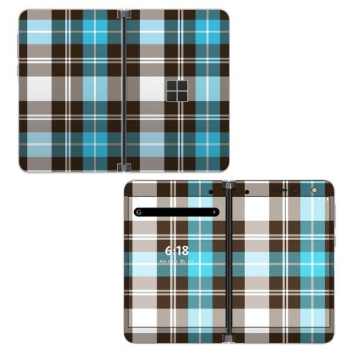 Turquoise Plaid Microsoft Surface Duo Skin