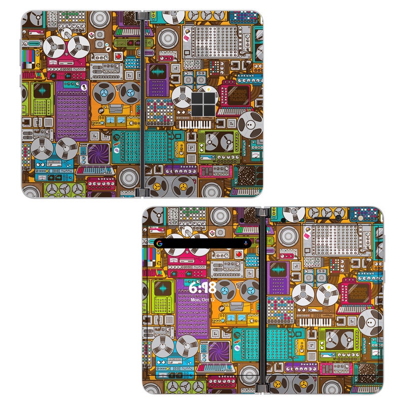 Microsoft Surface Duo Skin design of Games, Pc game, Design, Pattern, Screenshot, Art, with gray, black, red, green, blue, purple colors