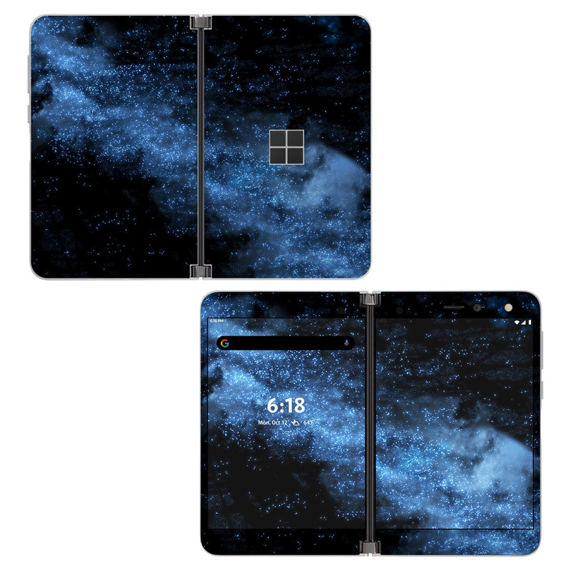 Microsoft Surface Duo Skin design of Sky, Atmosphere, Black, Blue, Outer space, Atmospheric phenomenon, Astronomical object, Darkness, Universe, Space, with black, blue colors