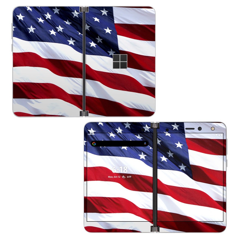 Microsoft Surface Duo Skin design of Flag, Flag of the united states, Flag Day (USA), Veterans day, Memorial day, Holiday, Independence day, Event, with red, blue, white colors