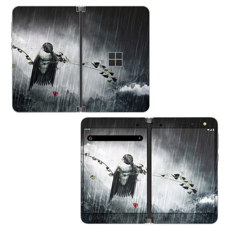 Microsoft Surface Duo Skin design of Water, Cg artwork, Graphic design, Fictional character, Darkness, Illustration, with black, gray, white, red colors