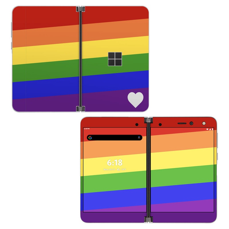 Microsoft Surface Duo Skin design of Yellow, Colorfulness, Line, Magenta, Tints and shades, with white, blue, purple, green, yellow, orange, red colors