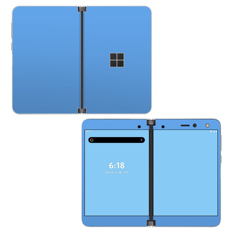 Microsoft Surface Duo Skin design of Sky, Blue, Daytime, Aqua, Cobalt blue, Atmosphere, Azure, Turquoise, Electric blue, Calm, with blue colors