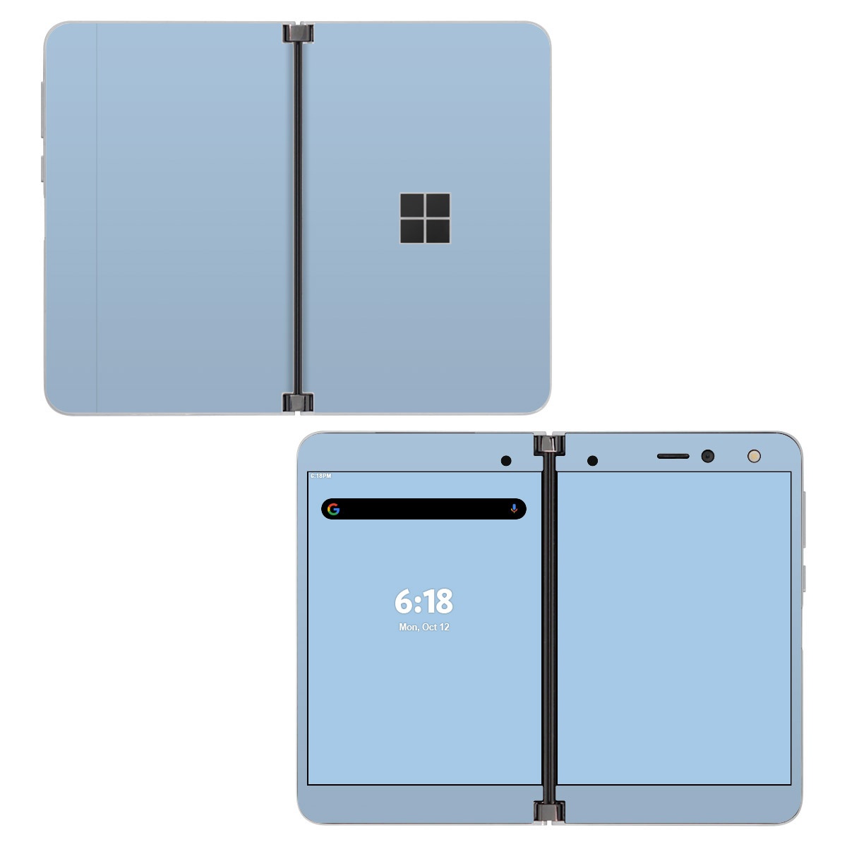 Microsoft Surface Duo Skin design of Electric blue, Pattern, Font, Cumulus, Event, Sky, Circle, Magenta, Rectangle, Logo, with blue, gray colors
