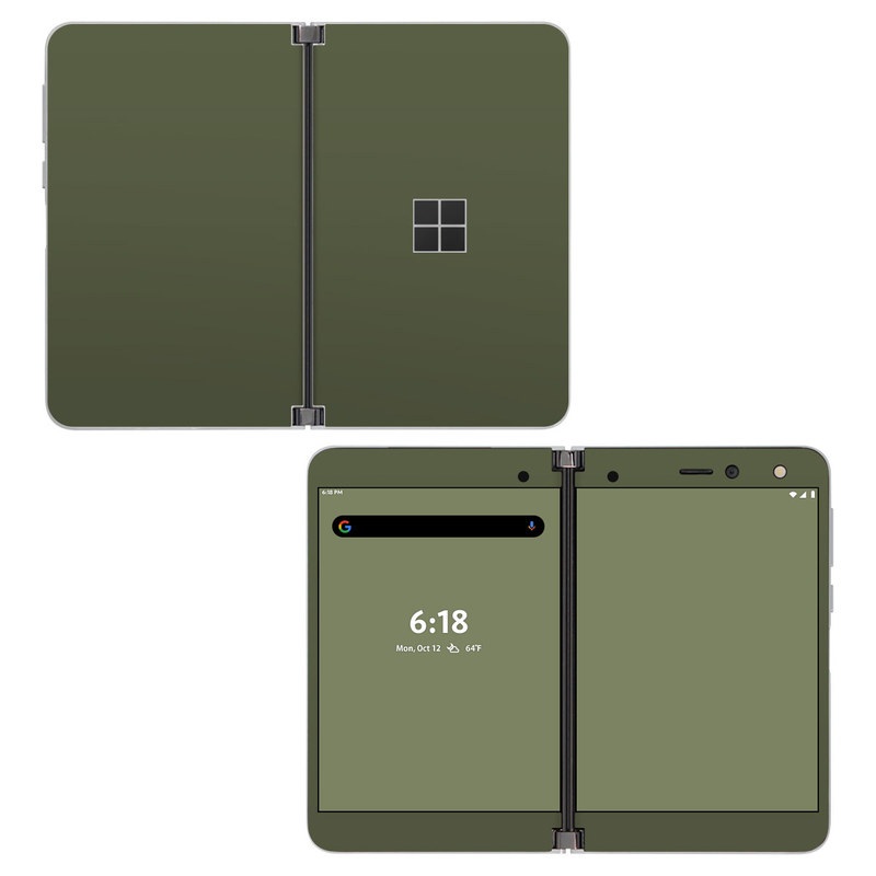 Microsoft Surface Duo Skin design of Green, Brown, Text, Yellow, Grass, Font, Pattern, Beige, with green colors