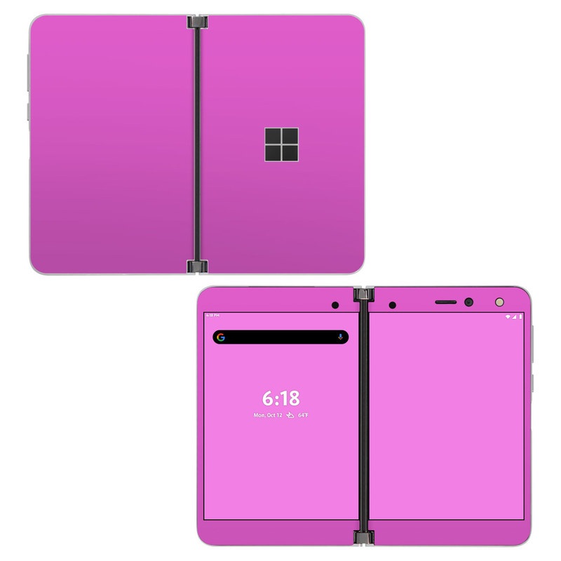 Microsoft Surface Duo Skin design of Violet, Pink, Purple, Red, Lilac, Magenta, Blue, Lavender, Text, Sky, with pink colors