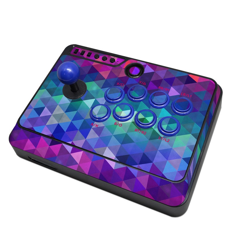 Mayflash Arcade Fightstick F300 Skin design of Purple, Violet, Pattern, Blue, Magenta, Triangle, Line, Design, Graphic design, Symmetry with blue, purple, green, red, pink colors