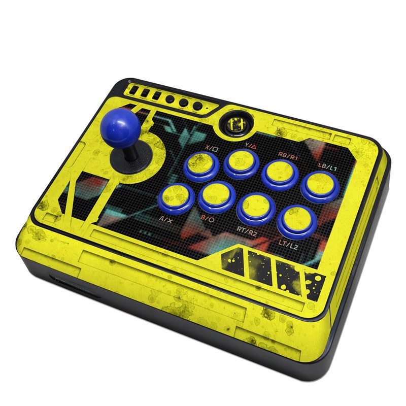 Mayflash Arcade Fightstick F300 Skin design of Yellow, Green, Font, Pattern, Graphic design, with black, yellow, gray, blue, green colors
