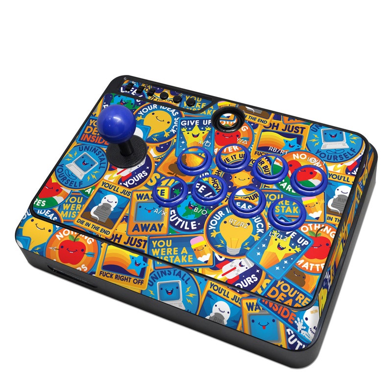Mayflash Arcade Fightstick F300 Skin design of Pattern, Visual arts, Design, Art, Mosaic, Psychedelic art, with blue, yellow, orange, white, green, red, gray colors