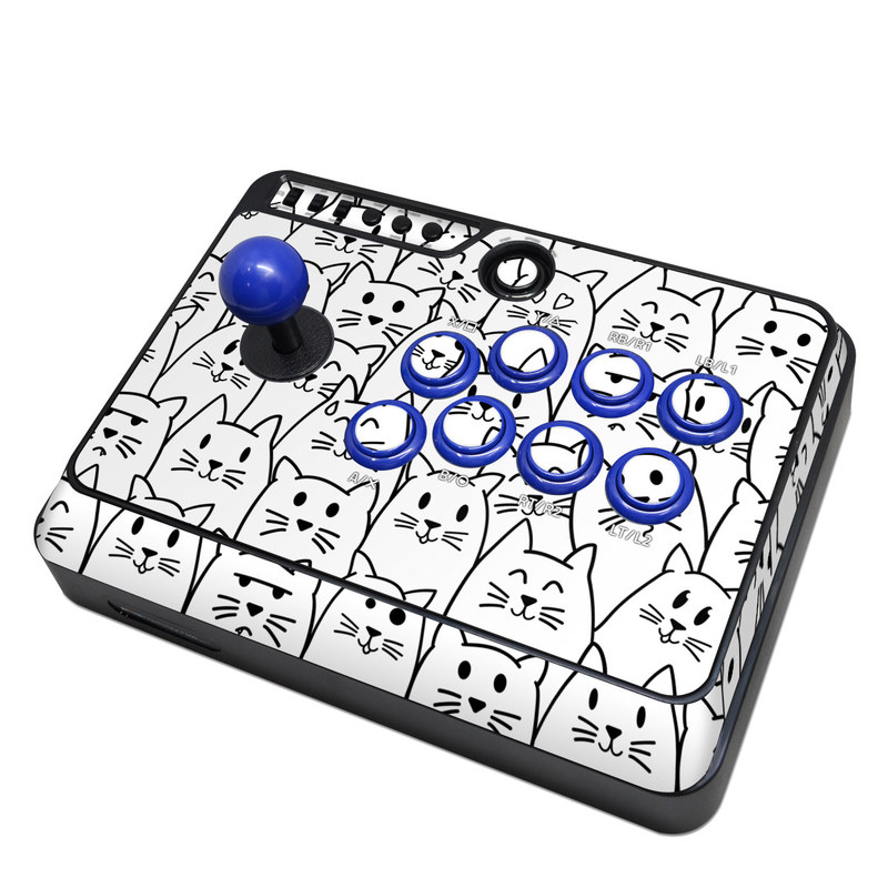 Mayflash Arcade Fightstick F300 Skin design of White, Line art, Text, Black, Pattern, Black-and-white, Line, Design, Font, Organism, with white, black colors