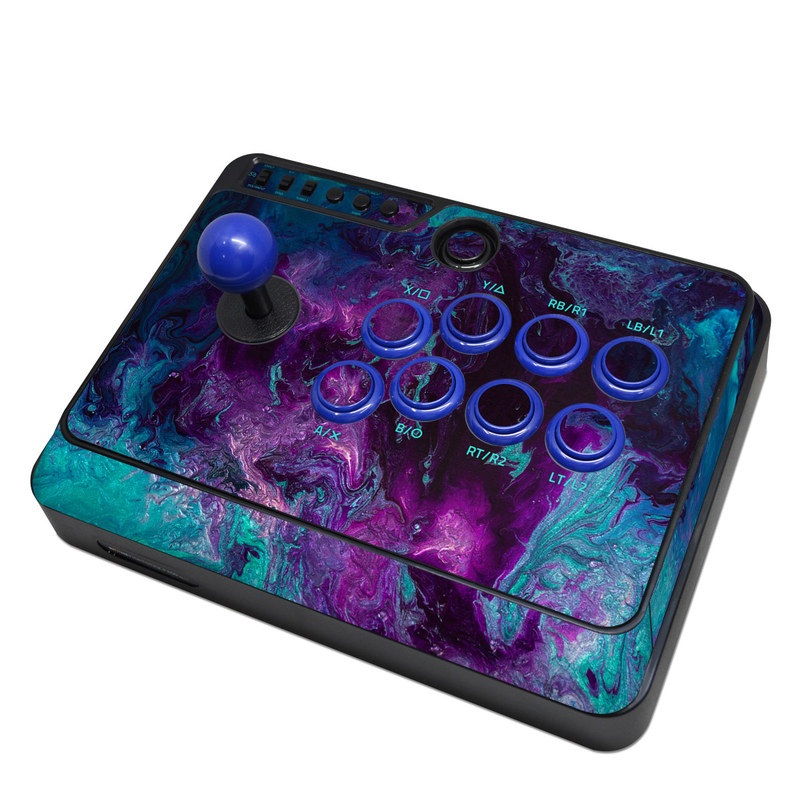 Mayflash Arcade Fightstick F300 Skin design of Blue, Purple, Violet, Water, Turquoise, Aqua, Pink, Magenta, Teal, Electric blue, with blue, purple, black colors