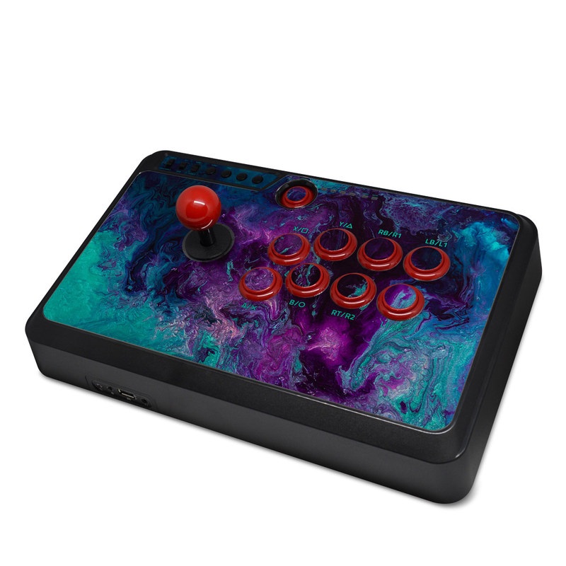 Mayflash Arcade Fightstick F500 Skin design of Blue, Purple, Violet, Water, Turquoise, Aqua, Pink, Magenta, Teal, Electric blue, with blue, purple, black colors