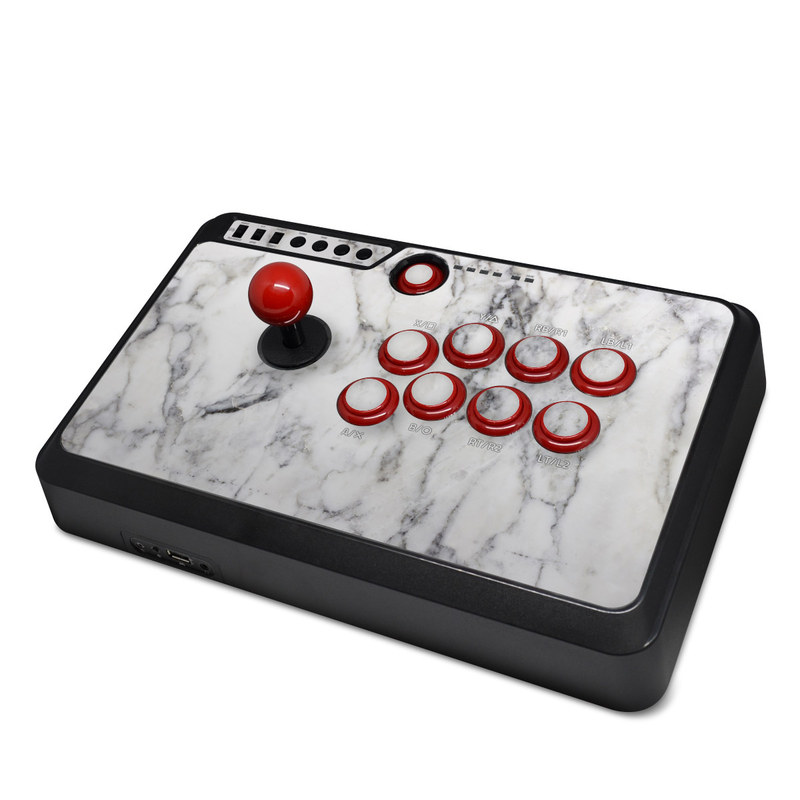 Mayflash Arcade Fightstick F500 Skin design of White, Geological phenomenon, Marble, Black-and-white, Freezing, with white, black, gray colors