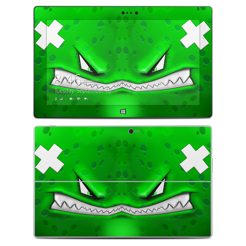 Microsoft Surface 2 RT Skin design of Green, Font, Animation, Logo, Graphics, Games, with green, white colors