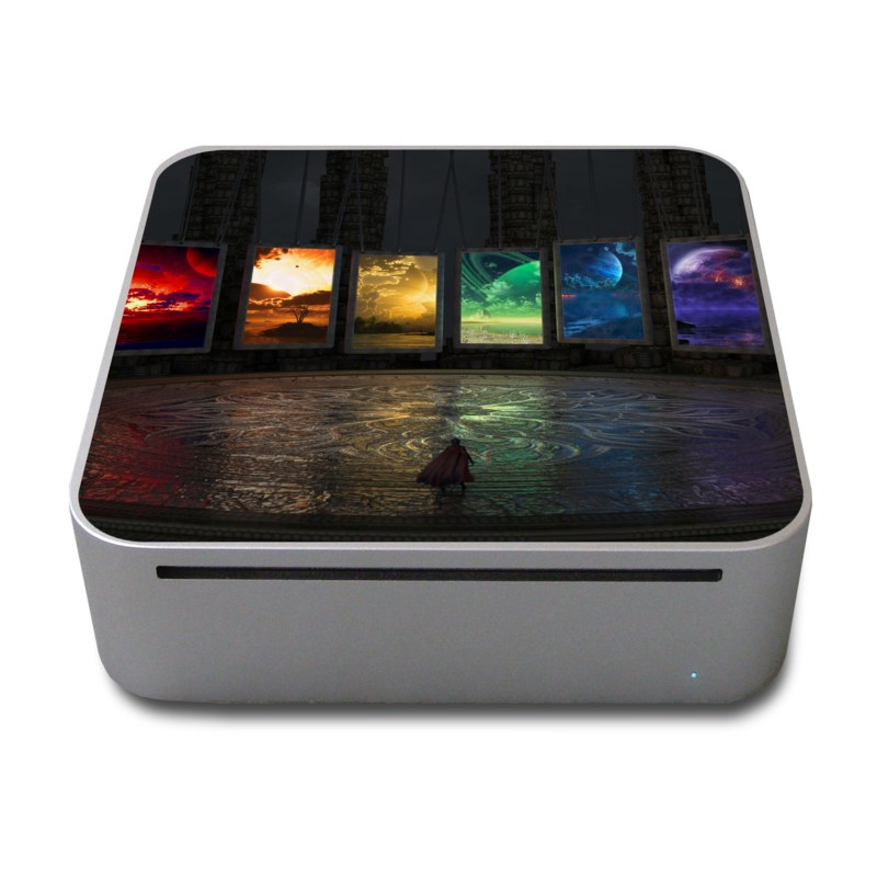Old Mac mini Skin design of Light, Lighting, Water, Sky, Technology, Night, Art, Geological phenomenon, Electronic device, Glass, with black, red, green, blue colors
