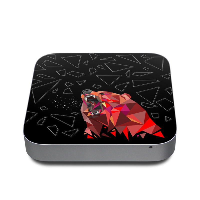 Mac mini Skin design of Graphic design, Triangle, Font, Illustration, Design, Art, Visual arts, Graphics, Pattern, Space, with black, red colors