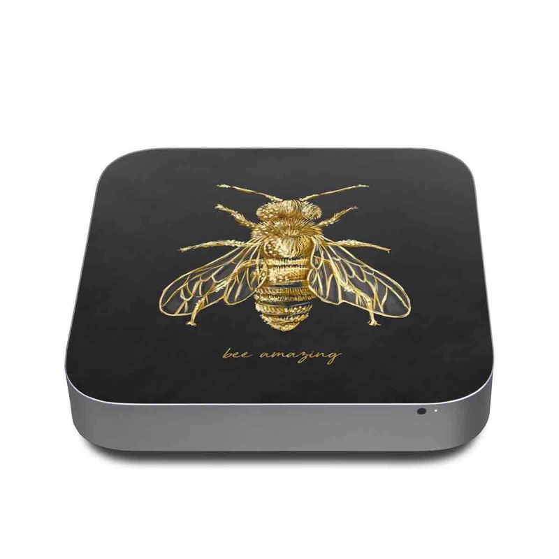 Apple Mac mini Skin design of Insect, Invertebrate, Membrane-winged insect, Arthropod, Pest, Net-winged insects, Bee, Cicada, Macro photography, Pollinator, with black, yellow, white colors