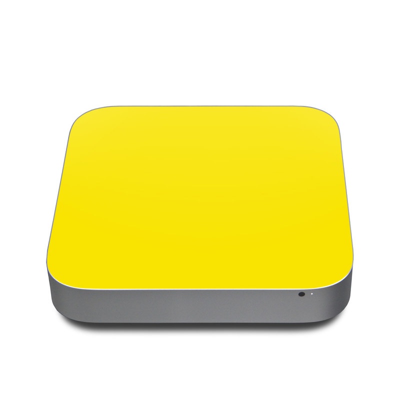 Mac mini Skin design of Green, Yellow, Orange, Text, Font, with yellow colors