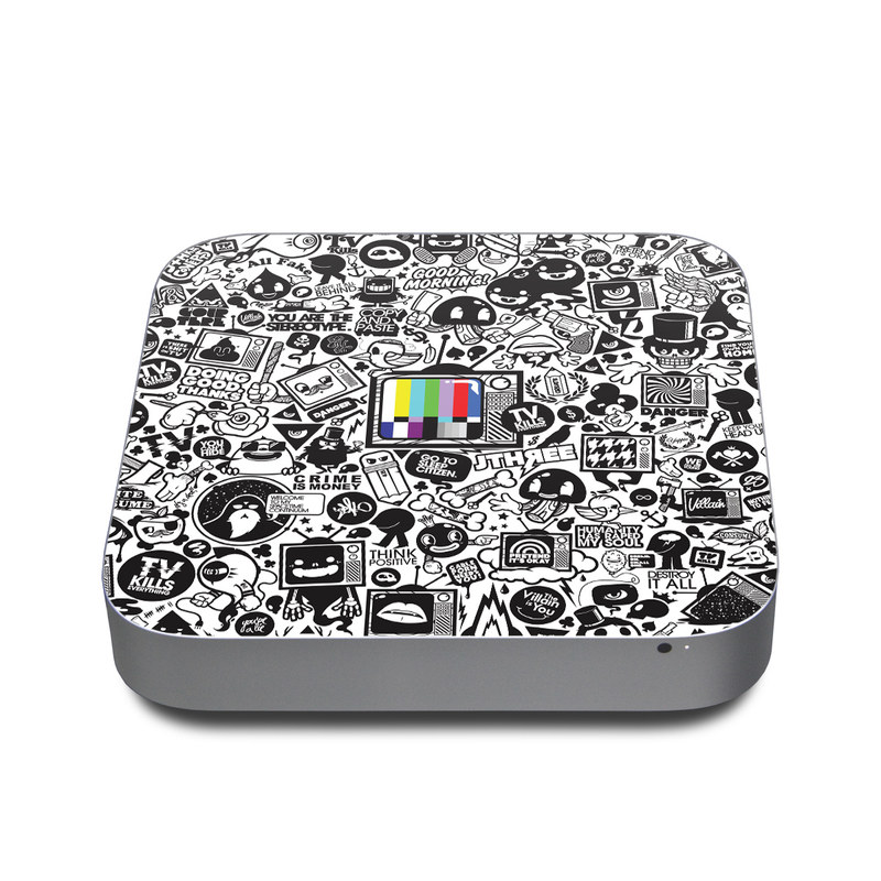 Mac mini Skin design of Pattern, Drawing, Doodle, Design, Visual arts, Font, Black-and-white, Monochrome, Illustration, Art, with gray, black, white colors