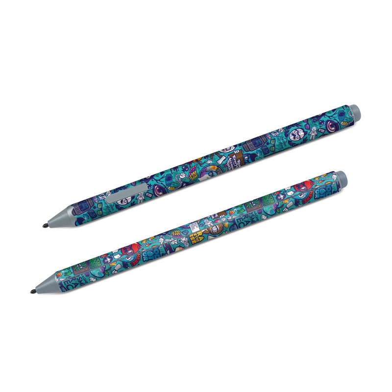 Microsoft Surface Pen Skin design of Art, Visual arts, Illustration, Graphic design, Psychedelic art, with blue, black, gray, red, green colors