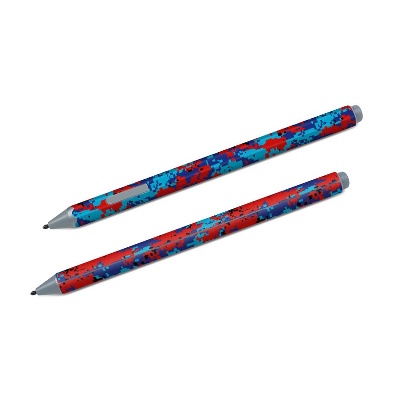 Microsoft Surface Pen Skin design of Blue, Red, Pattern, Textile, Electric blue, with blue, red colors