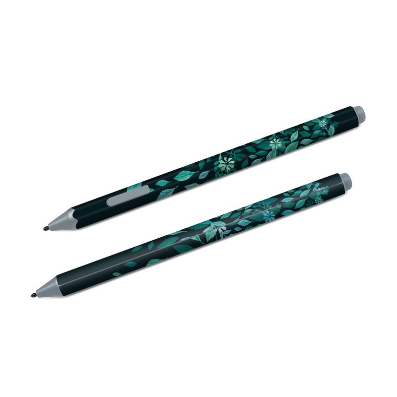 Microsoft Surface Pen Skin design of Green, Aqua, Organism, Turquoise, Natural environment, Teal, Marine biology, Water, Leaf, Plant, with black, green, white colors