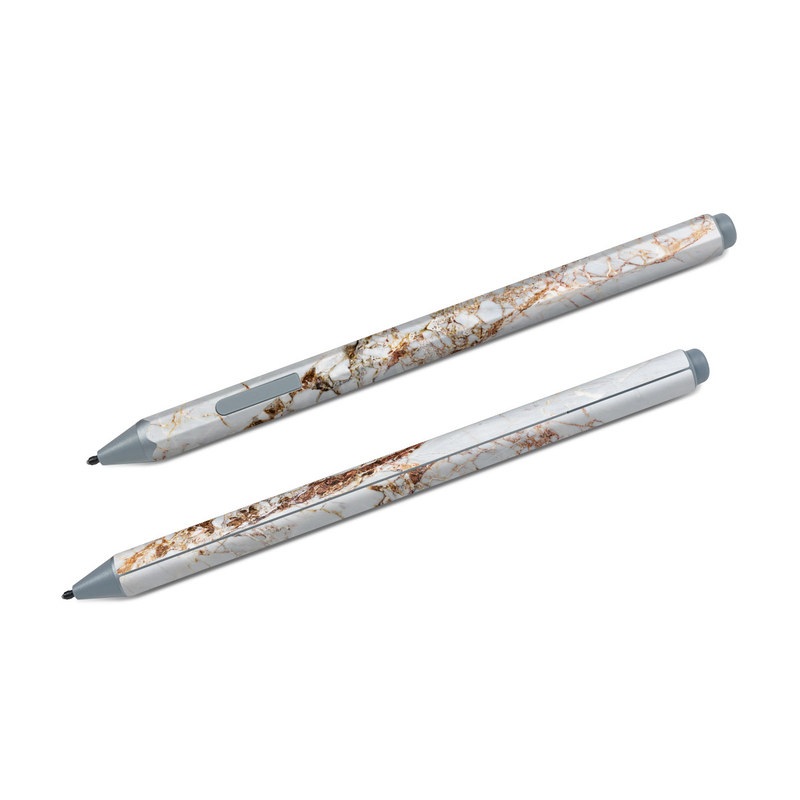 Microsoft Surface Pen Skin design of White, Branch, Twig, Beige, Marble, Plant, Tile, with white, gray, yellow colors