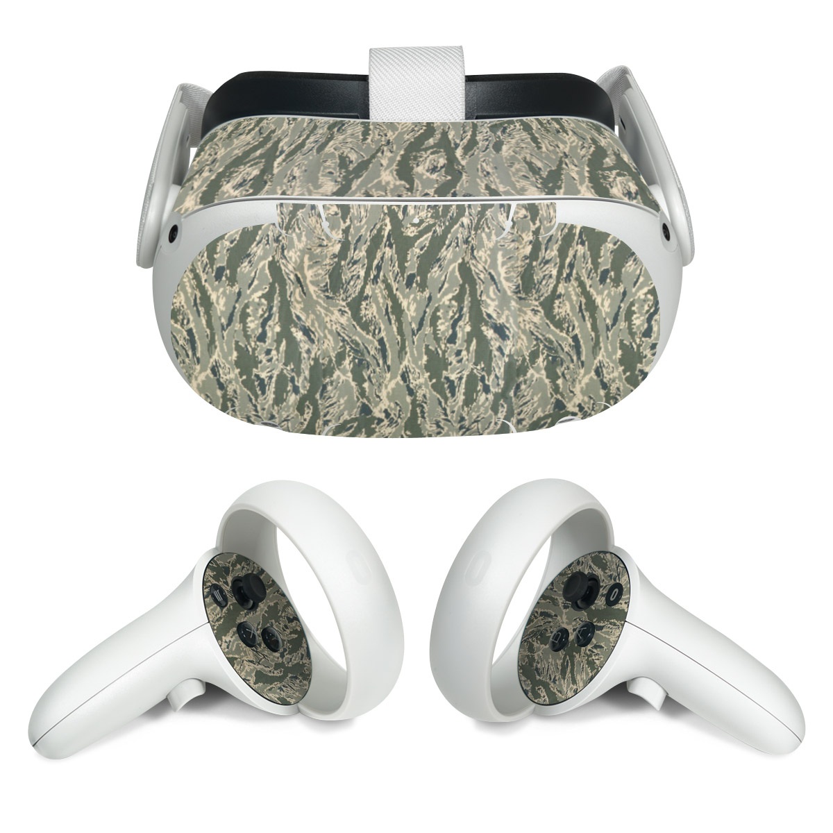 Meta Quest 2 Skin design of Pattern, Grass, Plant, with gray, green colors