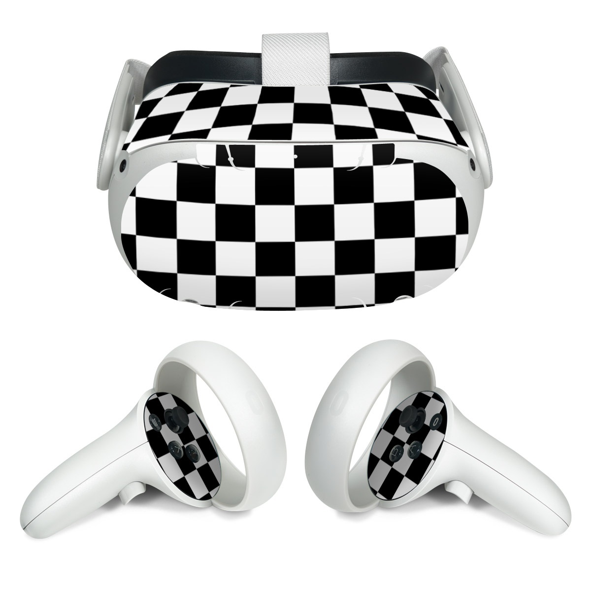 Meta Quest 2 Skin design of Black, Photograph, Games, Pattern, Indoor games and sports, Black-and-white, Line, Design, Recreation, Square, with black, white colors