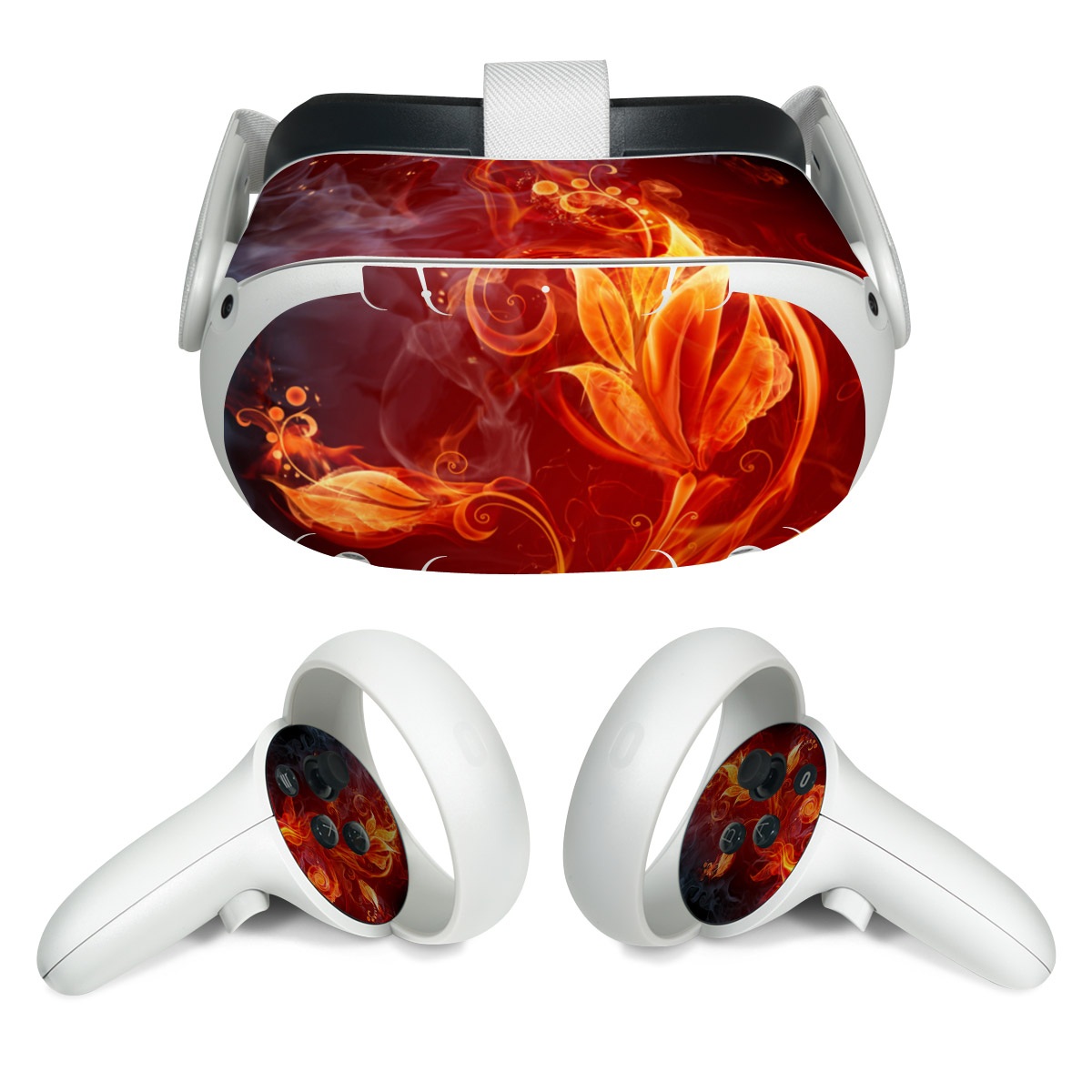 Meta Quest 2 Skin design of Flame, Fire, Heat, Red, Orange, Fractal art, Graphic design, Geological phenomenon, Design, Organism, with black, red, orange colors