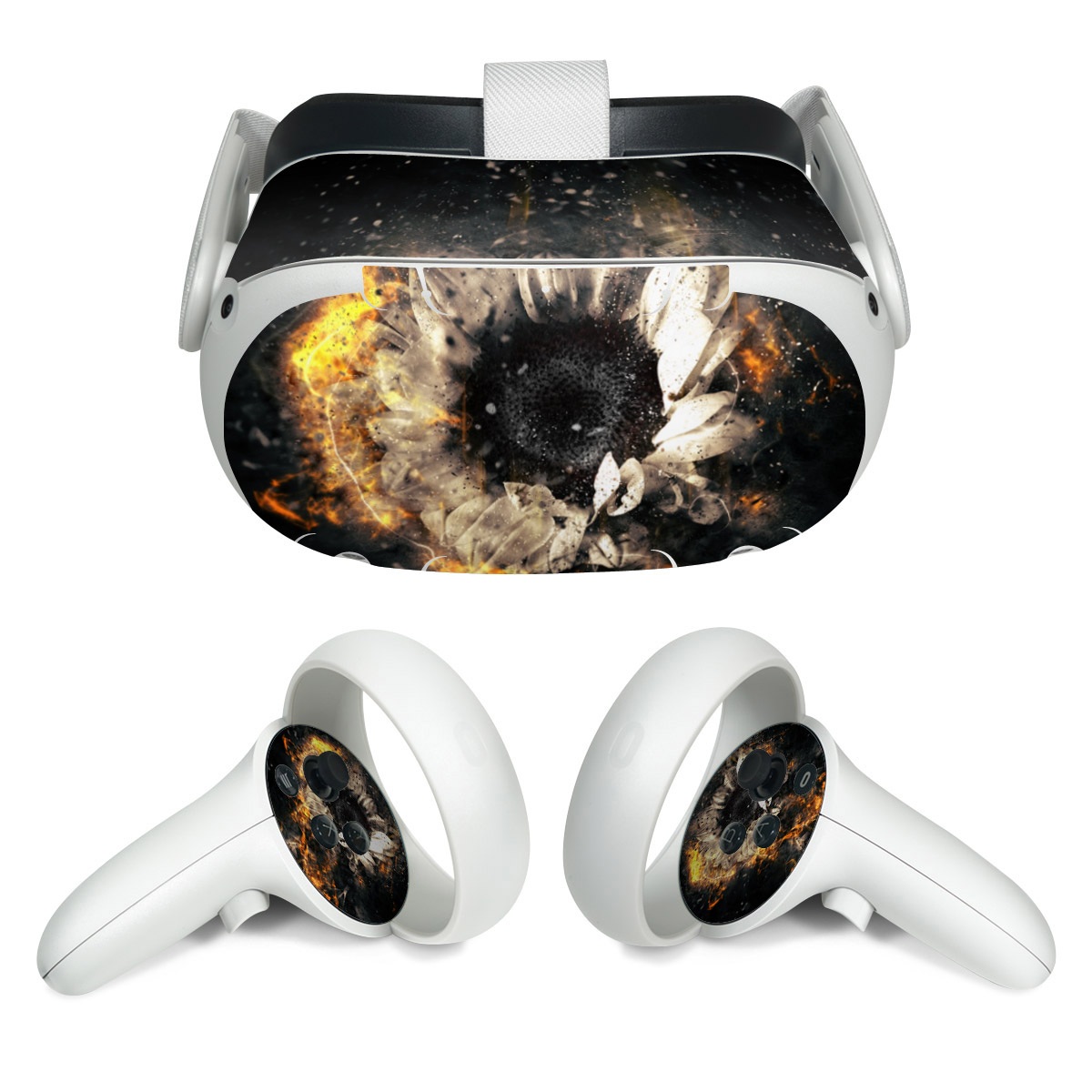 Meta Quest 2 Skin design of Nature, Outer space, Sky, Atmosphere, Astronomical object, Space, Darkness, Astronomy, Universe, Nebula, with black, red, green, gray colors