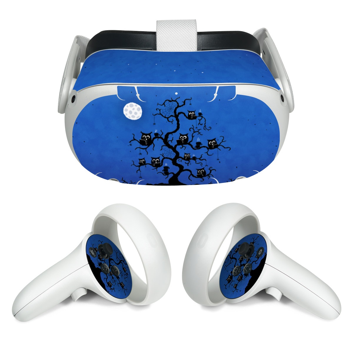 Meta Quest 2 Skin design of Illustration, Organism, Pattern, with blue, black colors