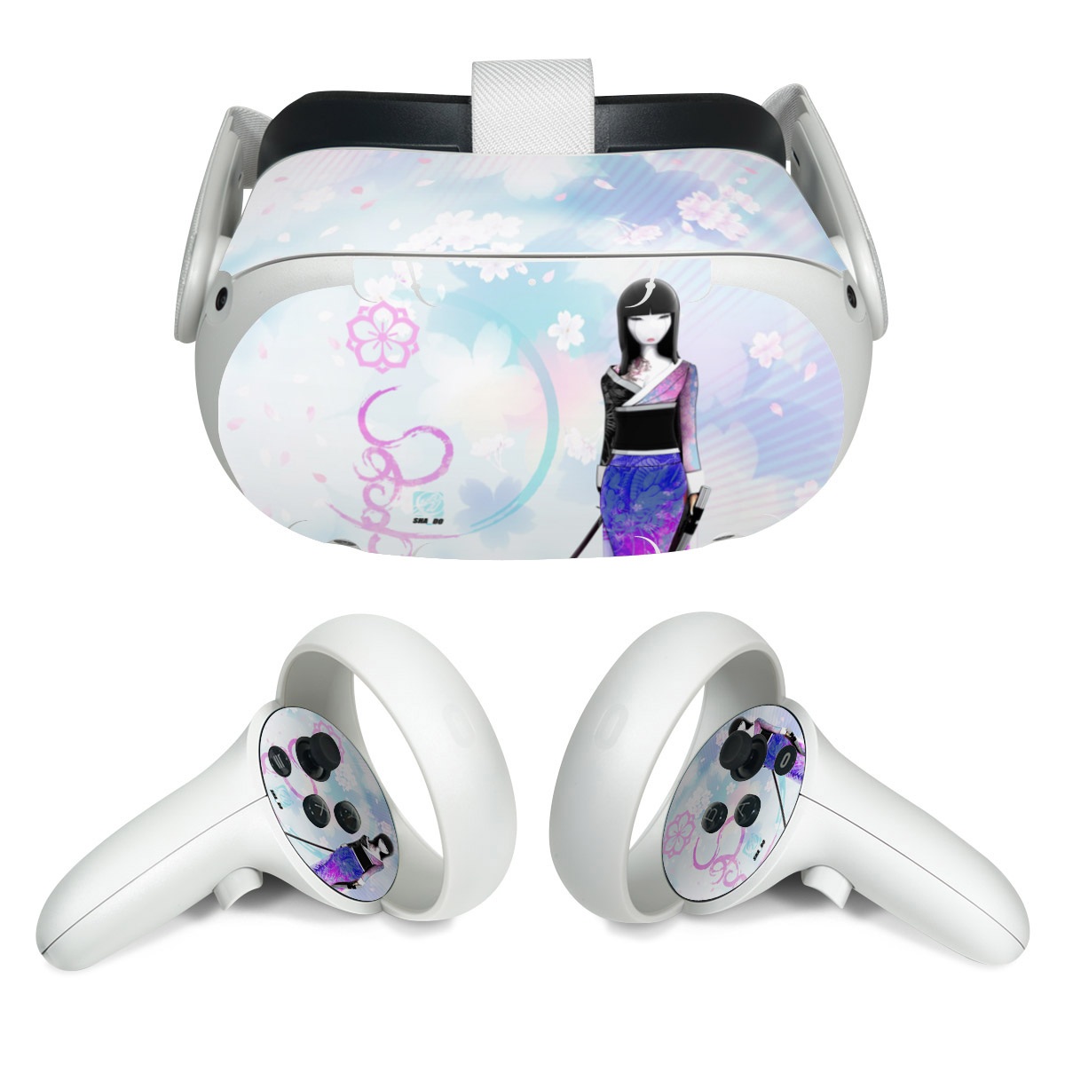 Meta Quest 2 Skin design of Clothing, Fashion illustration, Fashion model, Pink, Fashion, Purple, Fashion design, Dress, Barbie, Illustration, with white, pink, purple, black, blue colors